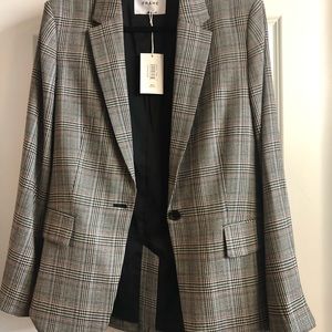 Frame Denim Boyfriend Blazer. Noir Multi. Medium.